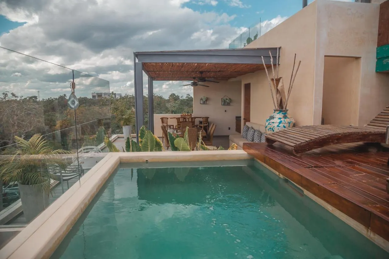 Kataleya Tulum By Zaazil - New Luxury Amazing Combo For Up To 20 People - Penthouse Plus Aptartment , Private Pool, Terrace , Roof Top And Hot Tub In Luum Zama In The Jungle