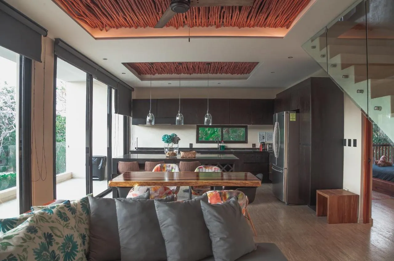 Kataleya Tulum By Zaazil - New Luxury Amazing Combo For Up To 20 People - Penthouse Plus Aptartment , Private Pool, Terrace , Roof Top And Hot Tub In Luum Zama In The Jungle Lägenhet