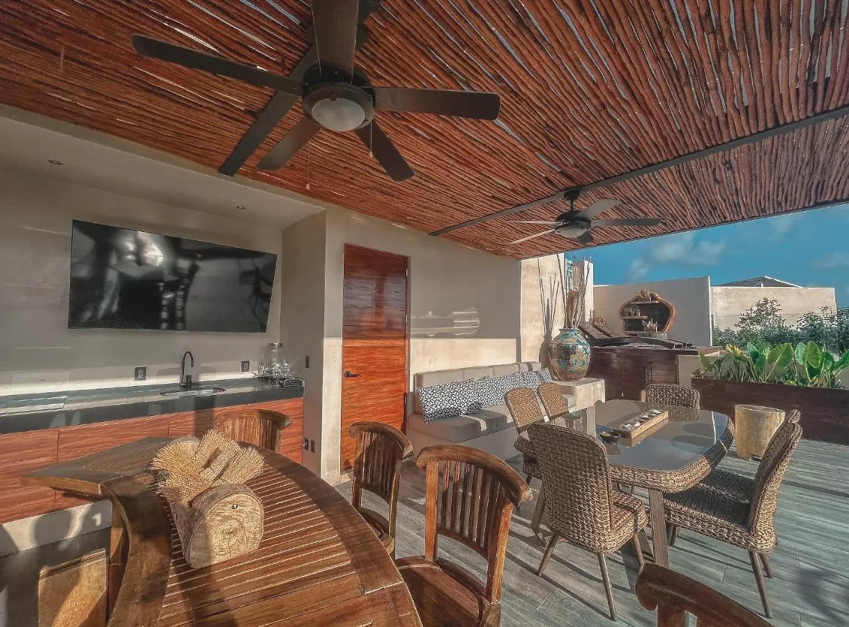 Kataleya Tulum By Zaazil - New Luxury Amazing Combo For Up To 20 People - Penthouse Plus Aptartment , Private Pool, Terrace , Roof Top And Hot Tub In Luum Zama In The Jungle Lägenhet