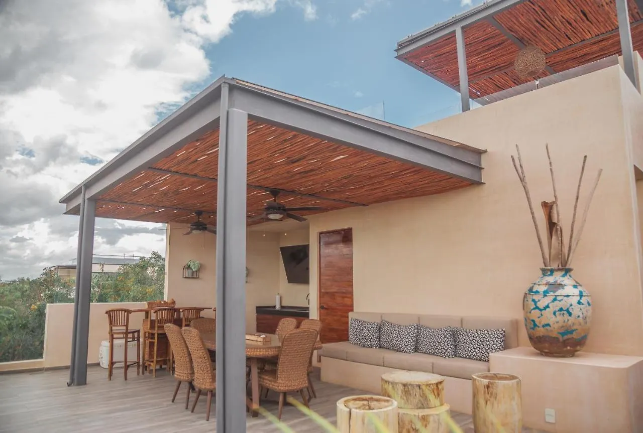 Kataleya Tulum By Zaazil - New Luxury Amazing Combo For Up To 20 People - Penthouse Plus Aptartment , Private Pool, Terrace , Roof Top And Hot Tub In Luum Zama In The Jungle Lägenhet