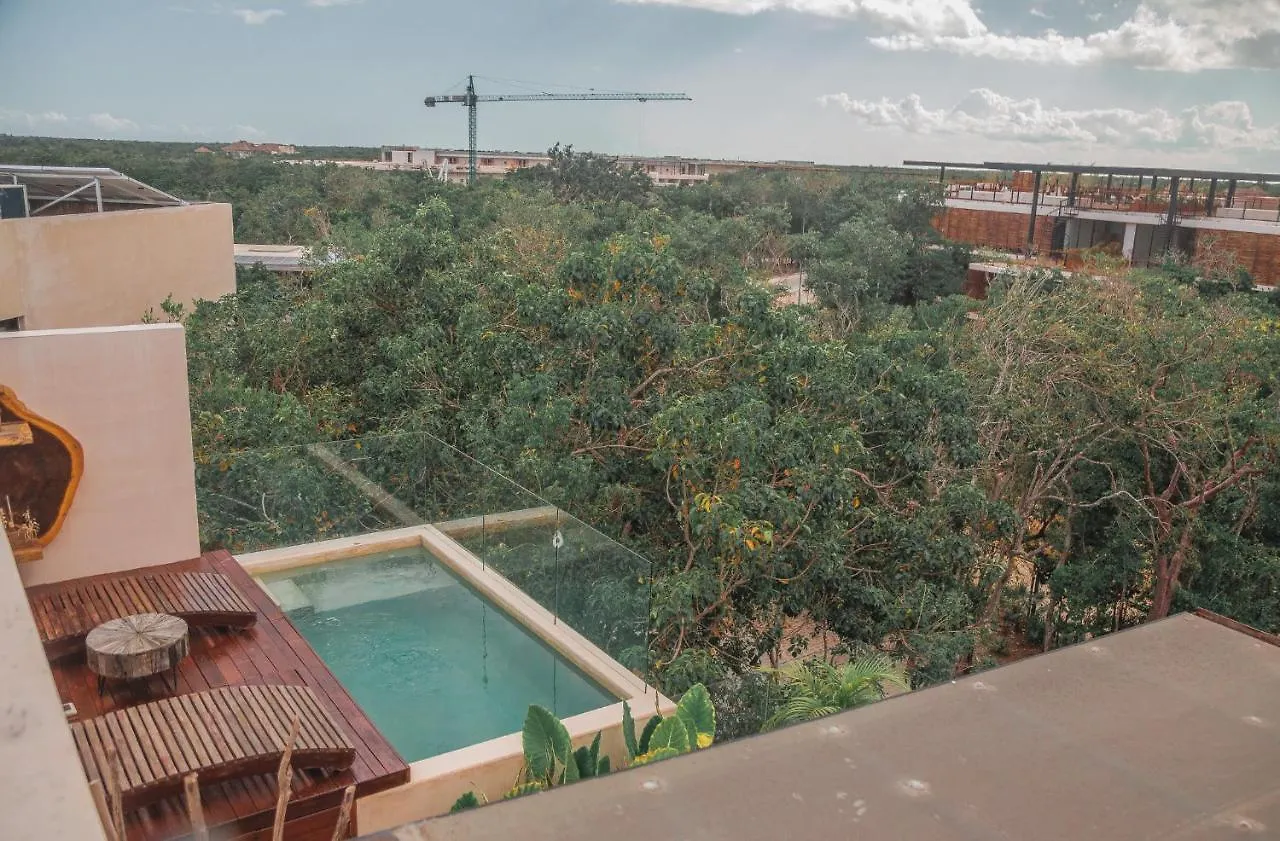Apartment Kataleya Tulum By Zaazil - New Luxury Amazing Combo For Up To 20 People - Penthouse Plus Aptartment , Private Pool, Terrace , Roof Top And Hot Tub In Luum Zama In The Jungle